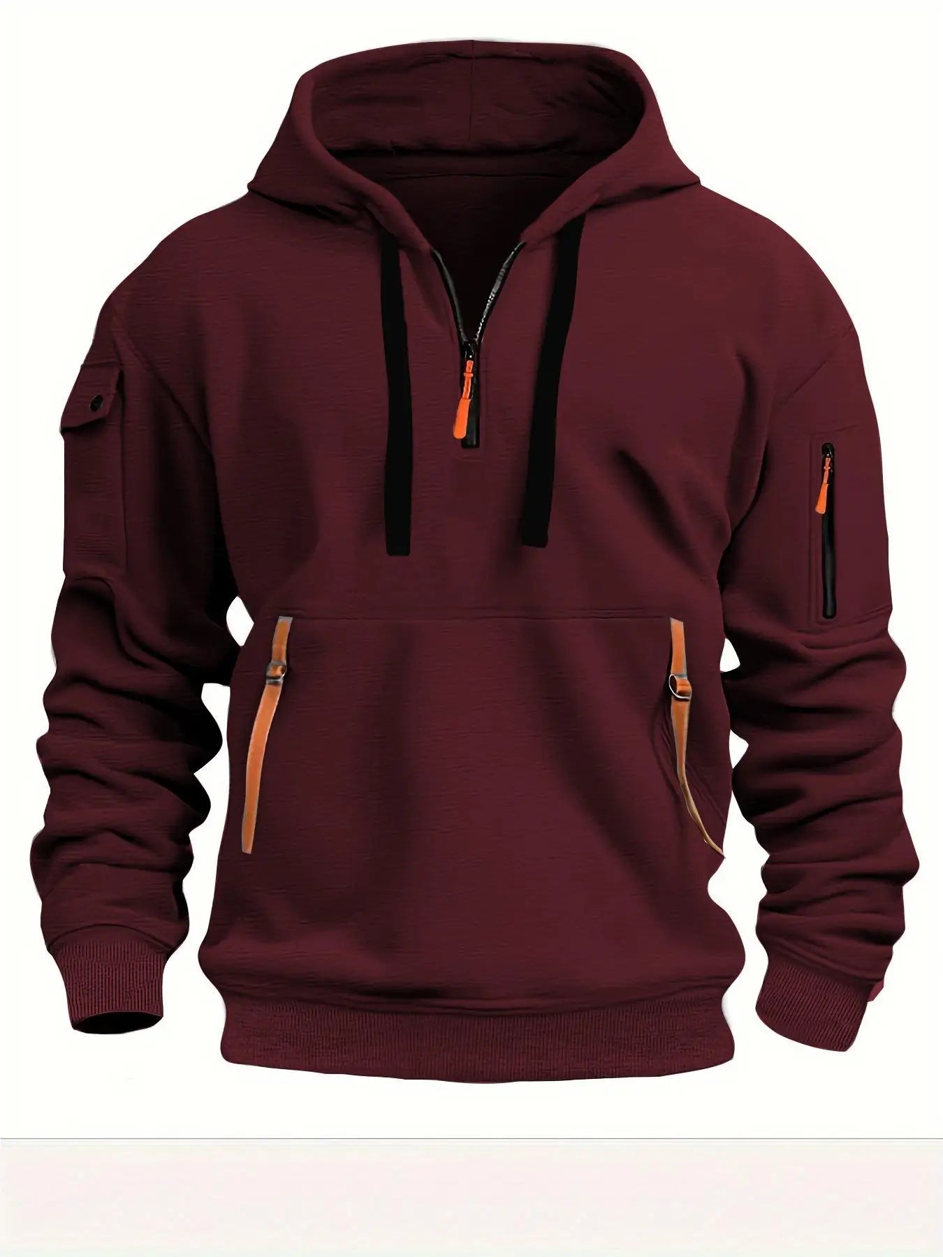 2025 New Multi Pocket Zipper Fleece Hooded Casual Shirt for Men and Women Plus Size Loose Pullover Fashion Sweatshirt top