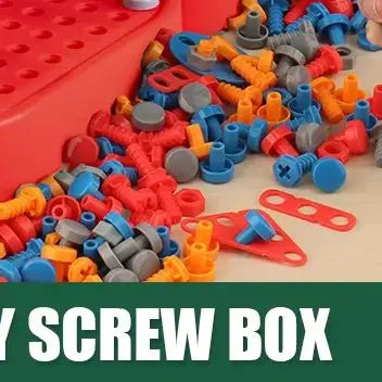 Christmas Pretend Repair Toolbox with Electric Screwdriver DIY 2D/3D Creative Building Puzzle Toy Screw Tool Set for Kids Gifts