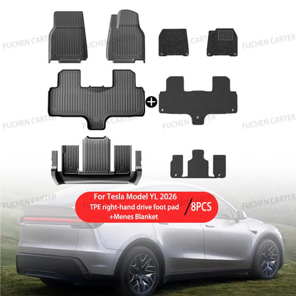 For Tesla NEW Model YL Launch 2026+ Car Floor Mats Car Four Seasons Waterproof Non-slip Floor Mat TPE Special Car Accessories