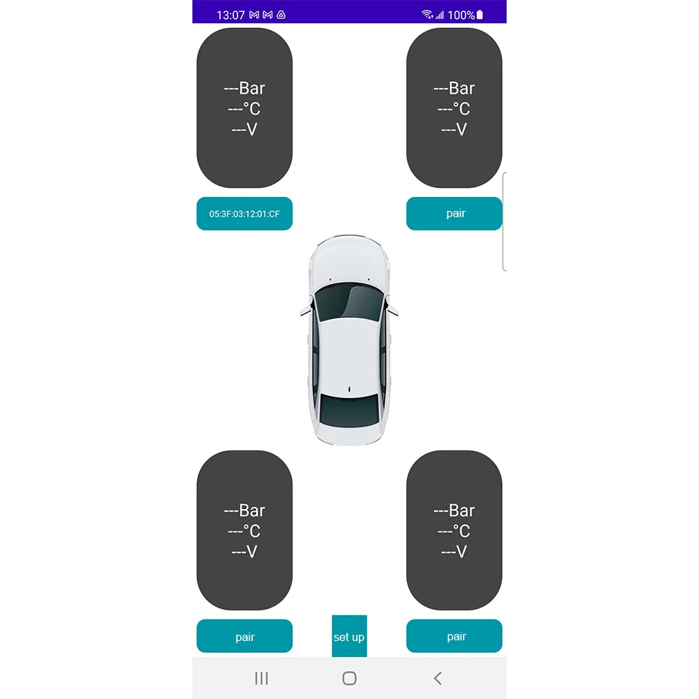 Bluetooth-compatible Tire Pressure Monitor System Mobile Phone Display Auto Motorcycle Tire Pressure Detection