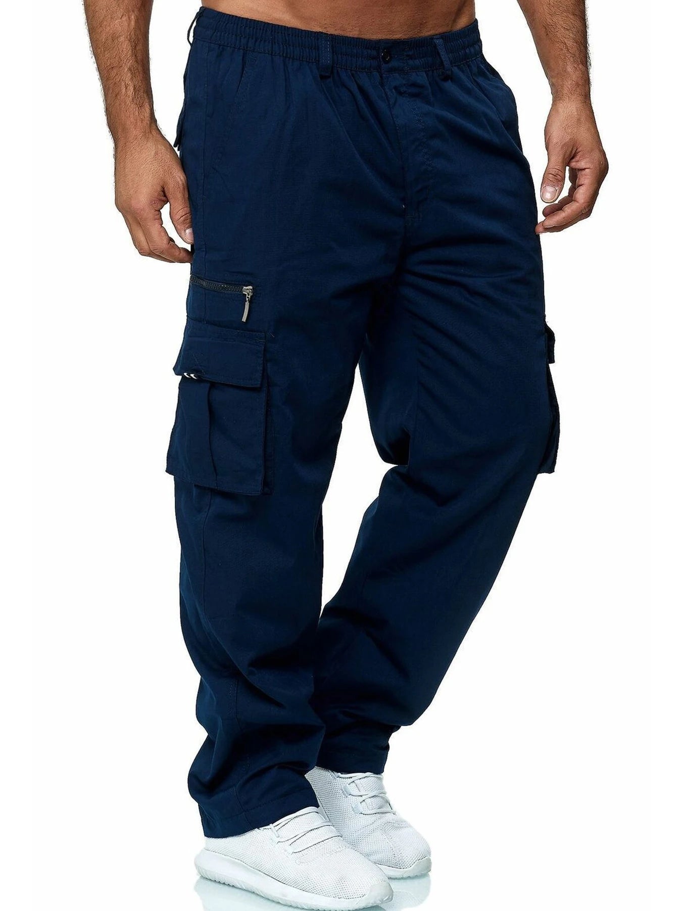 Men's Multi Pocket Casual Work Pants - Breathable Fabric | Machine Washable Regular Fit Soft Shell Pants | Outdoor Casual