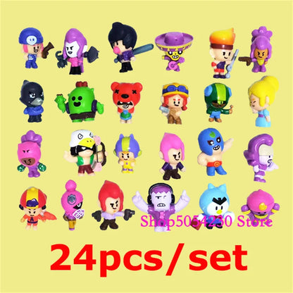 24pcs Anime Mini Figures Set Game Accessories Charms Poco Nita Cute Cartoon Heroes Home Decor Ornament for Birthday Present