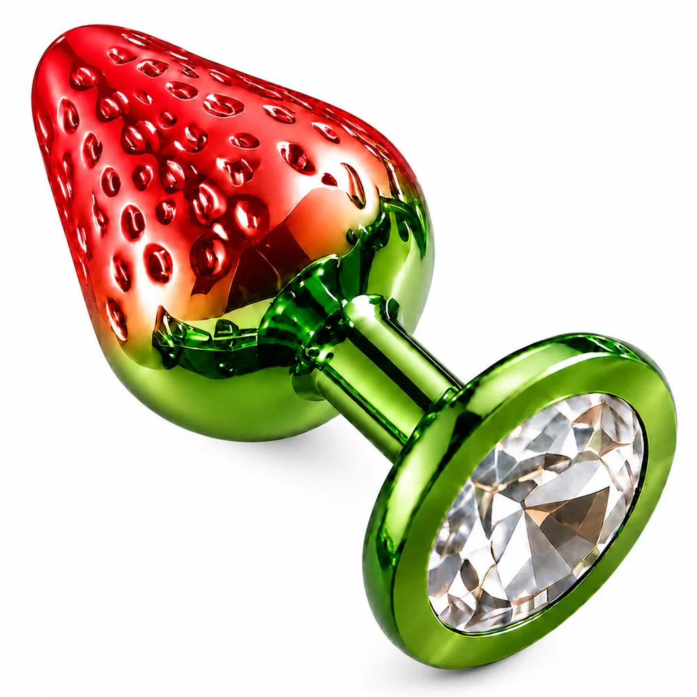 Strawberry Metal Anal Beads Butt Plug Set Small Medium Large Wearable Anal Plug Jewelry Anal Sex Toy For Man Woman
