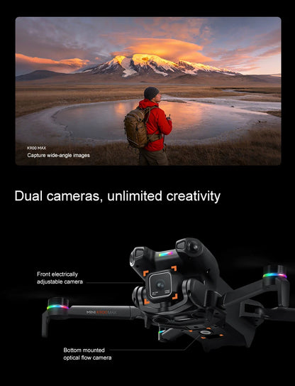 K900 MAX 8K Professional Drone with Dual Camera WiFi FPV Aerial Photography 360° Obstacle Avoidance Quadcopter airdrop Drone Toy
