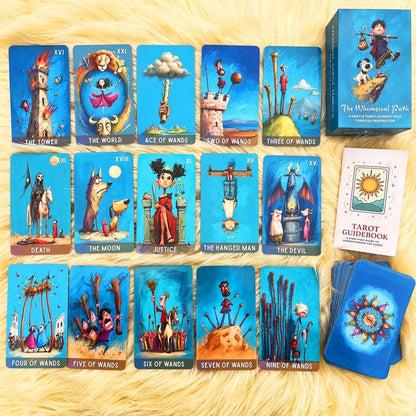 78 Tarot Cards Set,The Whimsical Path Tarot,13x8cm Modern Illustrations, Eternal Symbolism Fusion, Includes Paper Instructions
