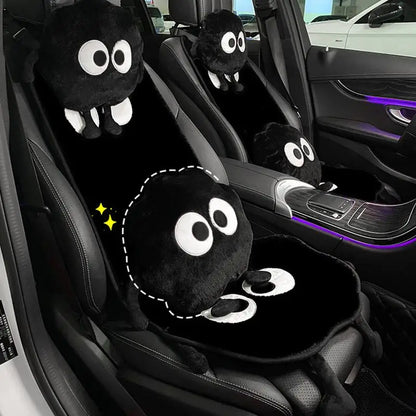 Car Seat Cushion Winter Short Plush Single Piece Backless Three-piece Set Winter Warm and Thick Sponge Plush Car Seat Cushion