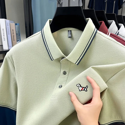 100% Pure Cotton Men's Polo T-Shirt New Style Summer Cozy Skin-Friendly Luxury High-End Commuting Short Sleeve Custom Embroidery