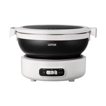 1.2L Folded Electric Cooking Pot Portable Multicooker Travel Rice Cooker Split Hot Pot 304 Stainless Steel Electric Skillt 500W