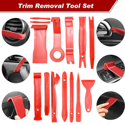 Car Trim Removal Tool Kit for Door/ Pannel/ Audio Dashboard/ Plastic Rivets/ Bumper/ Fastener Clips DIY Car Panel Disassembly