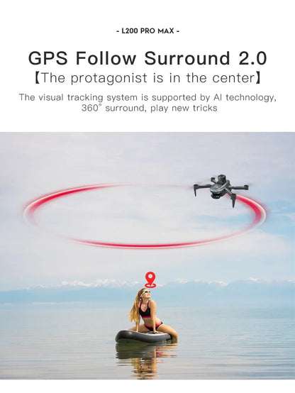 L200 PRO MAX Drone 4K 2-Axis PTZ HD Dual Camera 360° Laser Obstacle Avoidance Brushless Motor GPS 5G WIFI RC FPV Quadcopter Toys