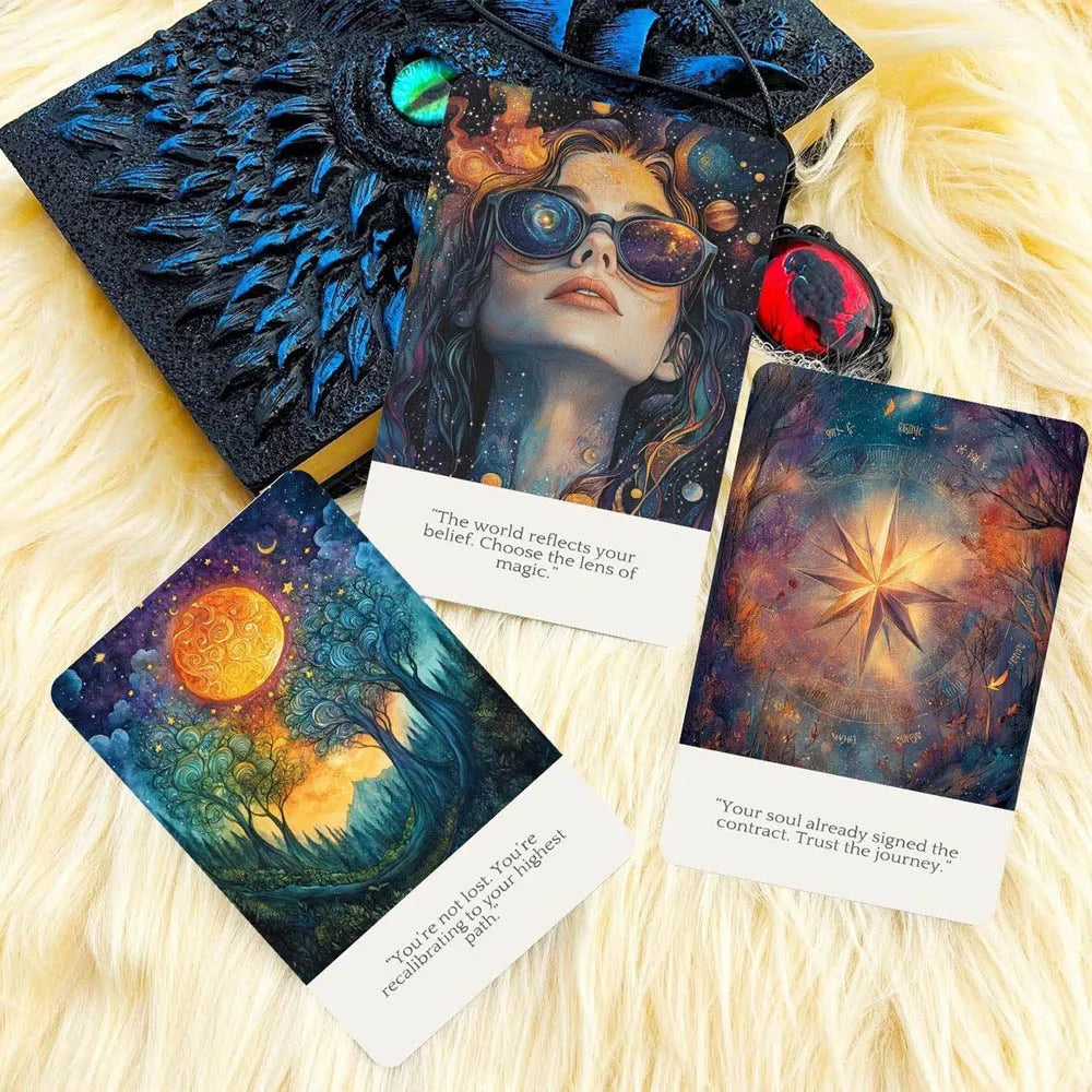 50 Cards Set, 13x9 Cm Size, Cosmic Truths Universe Answer Oracle Cards, Connect with Universal Wisdom Card Game