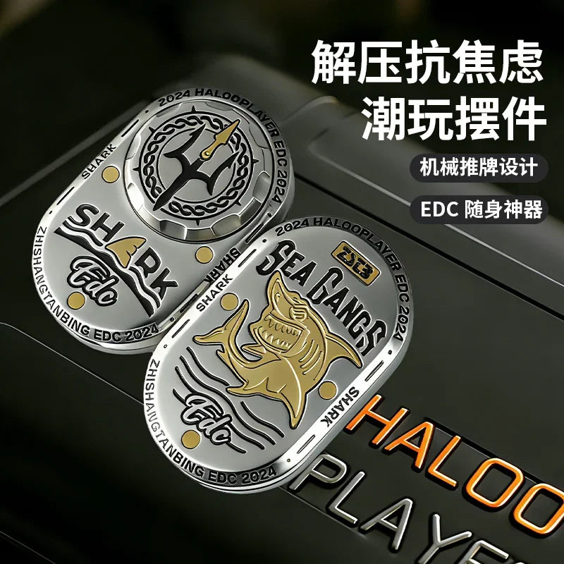 HalooPlayer Sea Shrak Fidget Spinner EDC Fidget Toys Stress Reliever Anti Anxiety Hand Spinner for Adults Kids