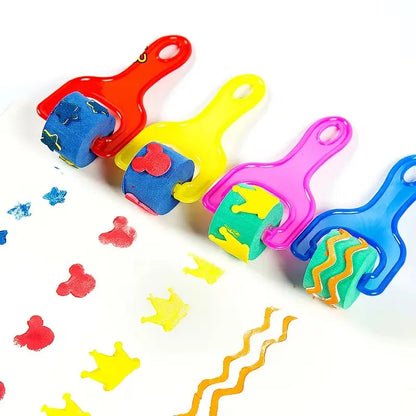 Children Drawing Sponge Brush Toys Art Craft Halloween Drawing Graffiti Tools Teaching Incentive Supplies Roller Seal Stamp TMZ