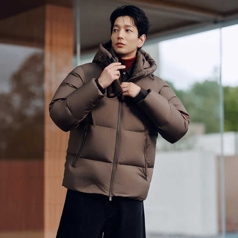 Semir Down Jacket Men Three-Resistant Outerwear Couple Winter Outfit 2025 New Hooded Top Anti-Static Men's Clothing