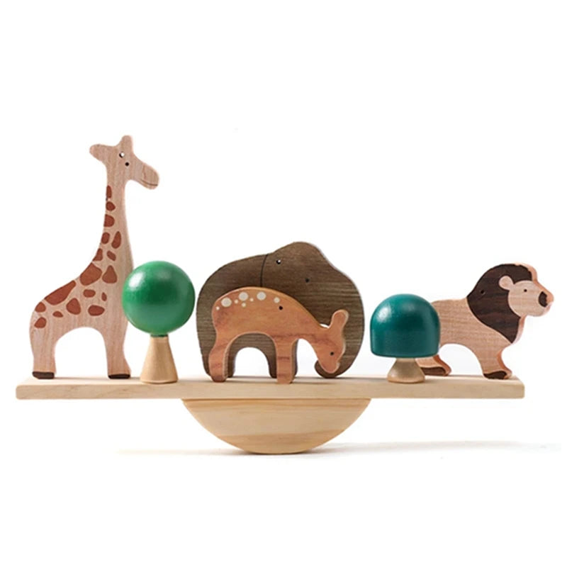 Forest Building Blocks Wooden Montessori Toys Creative 3D Puzzle Scene Placement Game Baby Balance Toy Room Decoration Baby Gift