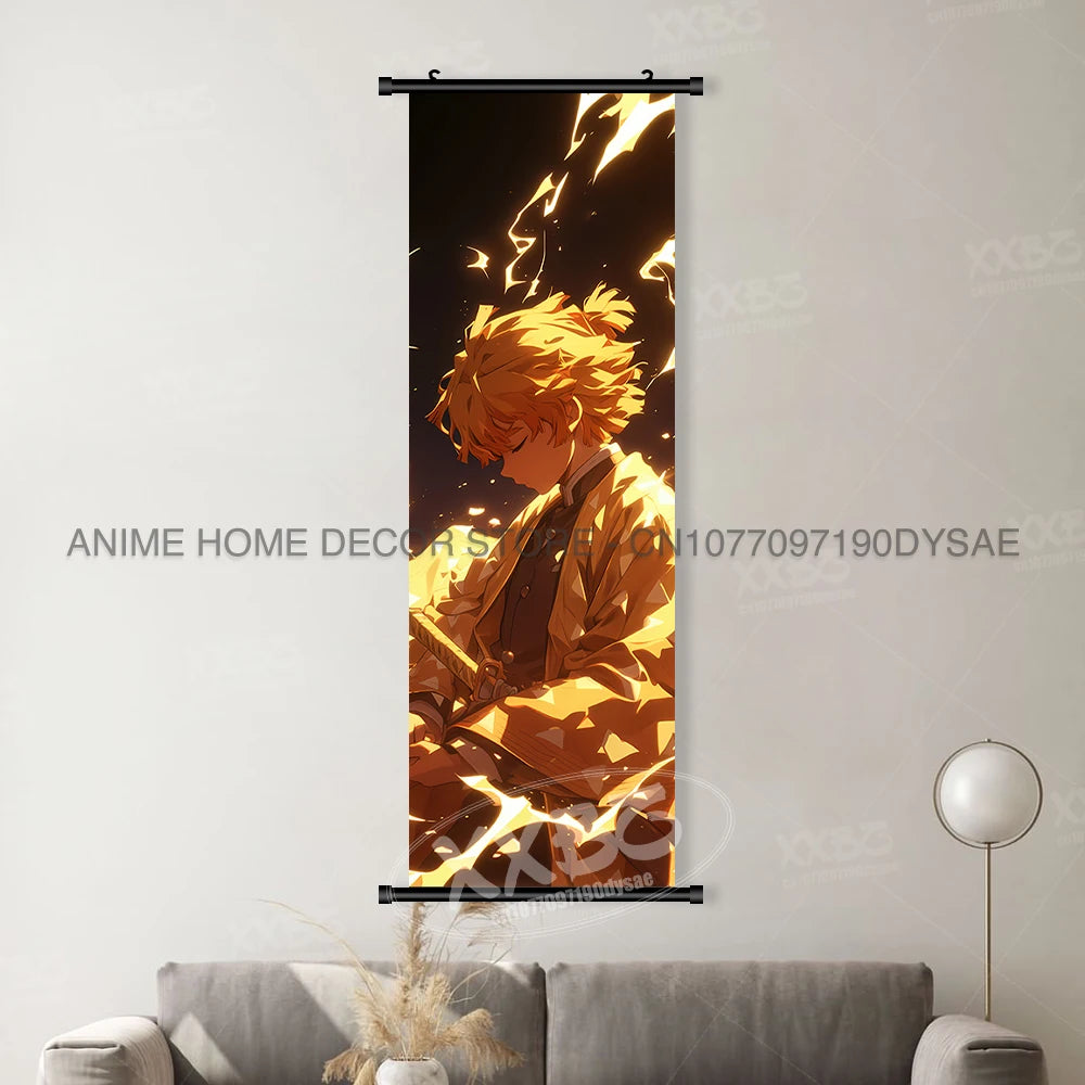 Anime Demon Slayer: Kimetsu No Yaiba Figures Poster Canvas Print Hanging Painting Wall Art Scrolls Picture Home Decoration Mural