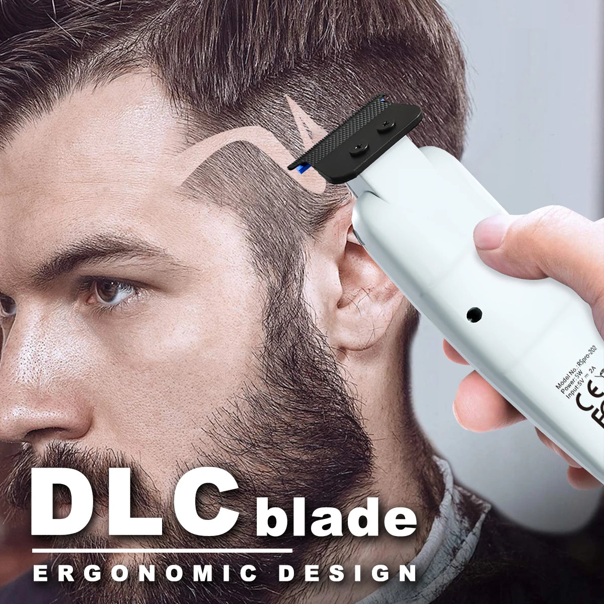 ROSYOUS RSpro-202 Hair Trimmer for Men DLC T-Blade 8000RPM Brushless Motor with Base Charger Professional Hair Cutting Machine
