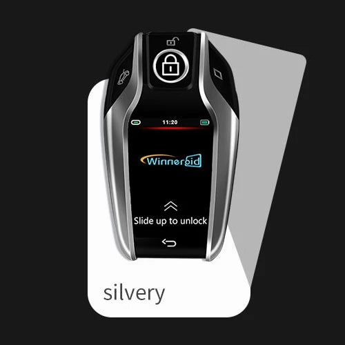LCD Smart Car Key Display 4 Buttons Multi Language Type C Charging Keyless Entry Carkey