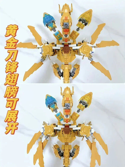 New Golden Dragon Bricks Golden Dragon Building Block Set Model Toys For Birthday Gift