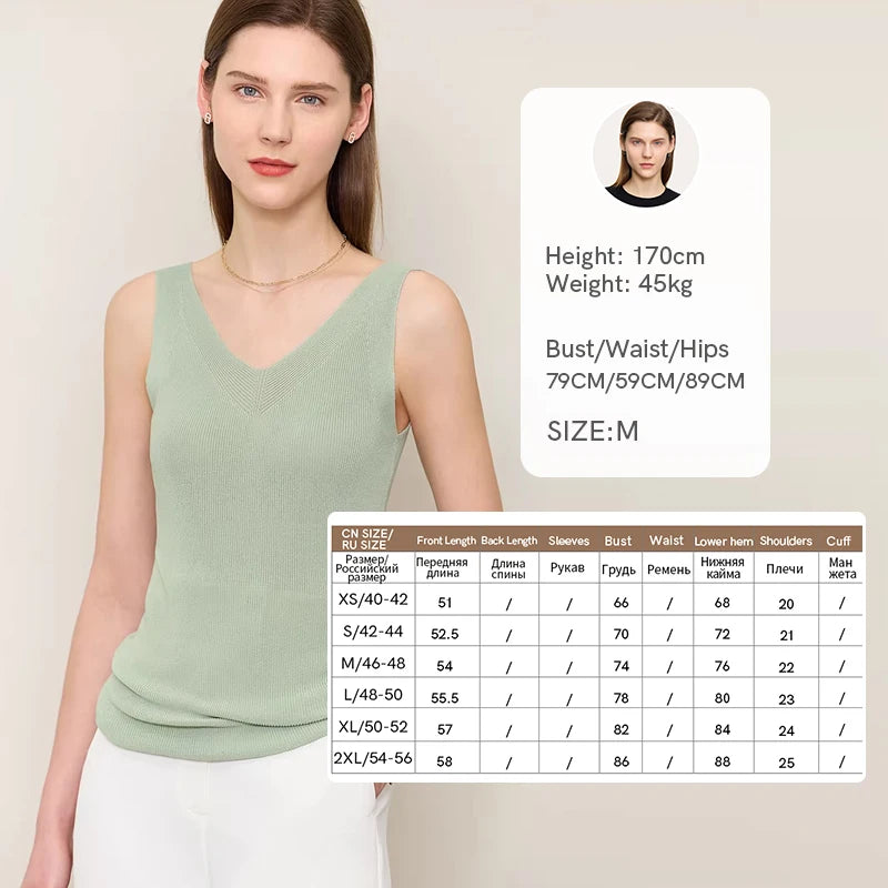 Amii Women's Tank Top 2026 Summer New Solid Color Slim Fit Sleeveless Vest Casual Layering V-Neck Camisole For Women 12642062