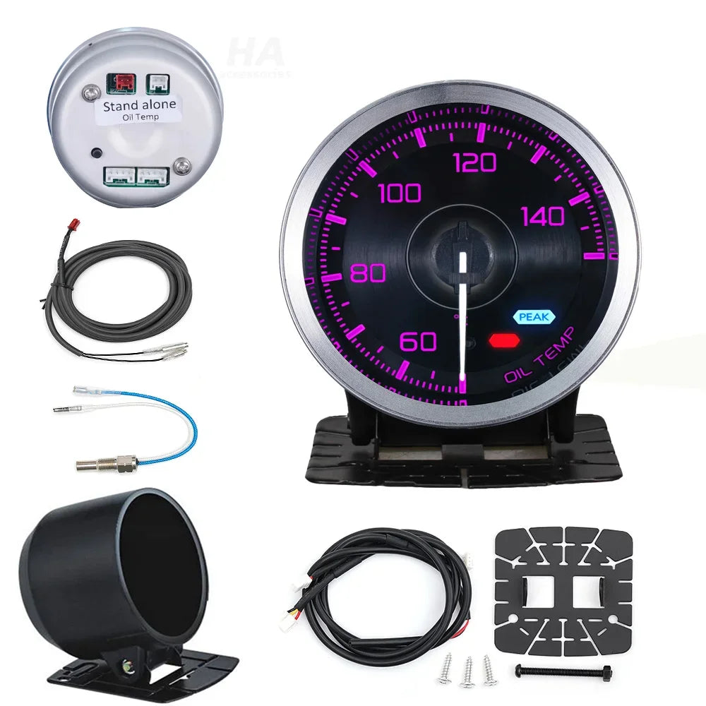 HA Accessories 60mm Auto Gauge Meter 7Color Def i Advance A1 Oil Pressure Turbo Boost EGT Exhaust Temp Tachometer Water Oil Temp