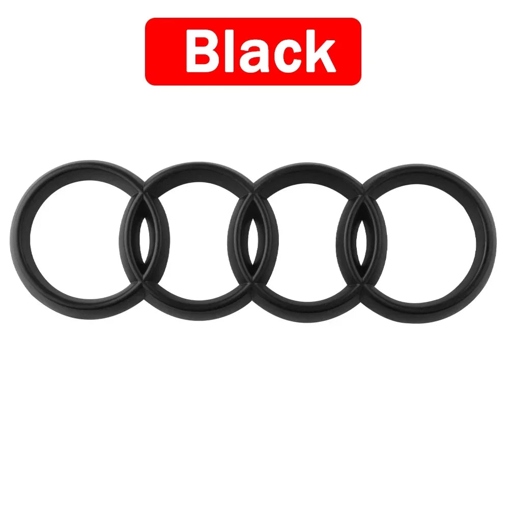 Black Silver ABS 4 Ring Car Hood Bonnet Front Grill Trunk Rear Emblem Logo Badge Sticker For Audi A3 A4 A5 A6 A7 TT Q2 Q3 Q5 Q8