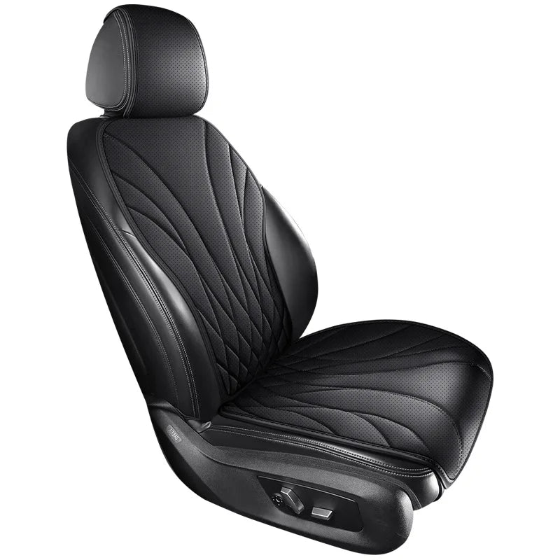Sporty Universal Car Seat Cover Four Season Auto Perforated Leather Breathable Anti-Slip Covers Cushion SUV Car Seat Protection