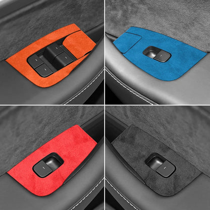Top Suede For Tesla Model 3(2019-2023) Model Y(2019-2024) Car Window Control Panel Button Trim Sticker Interior Tuning Accessory