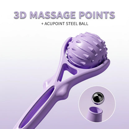 Handheld Acupoint Massage Roller Stick Portable Deep Tissue Fascia Massager for Full Body Muscle Relaxation Trigger Point Therap