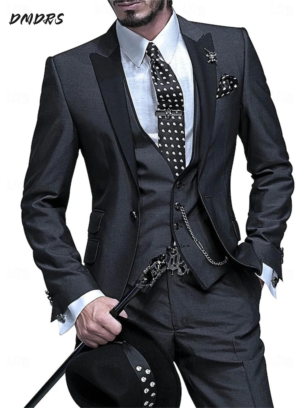 Elegant Men's suit pants vest three piece set Casual Western-style Men Suit Three-piece Set Business Attire For Men  Fashionable