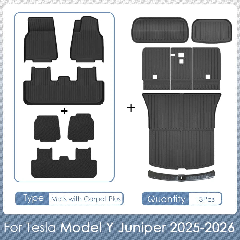 Floor Mats for Tesla Model Y Juniper 2026 2025 Right Hand Drive Floor Mats Cargo Liner Trunk Mat for Model Y Juniper Accessories