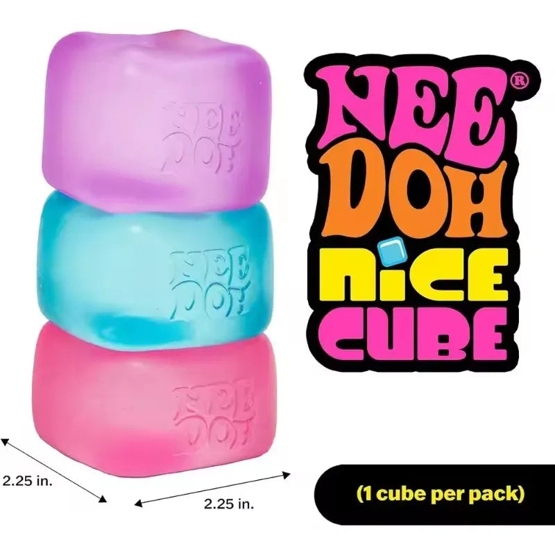 Schylling Needoh Nice Cube Sensory Stress Reliever Multiple Styles Fidget Tool for Anxiety  Focus Desk Sensory Cube for Adults
