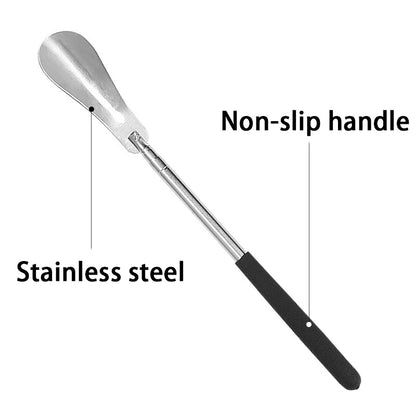 Extendable Shoe Horn Long Handle for Seniors 31cm-65cm Stainless Steel Telescopic Shoe Spoon for Pregnant Woman Elderly 1/2/4Pcs
