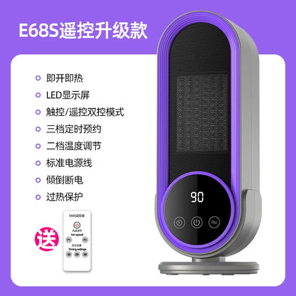 PTC Ceramic Space Heater E68/E68S Desktop Fan Heater 1200W With LED Display Touch/Remote Control Tip-Over Overheat Protection