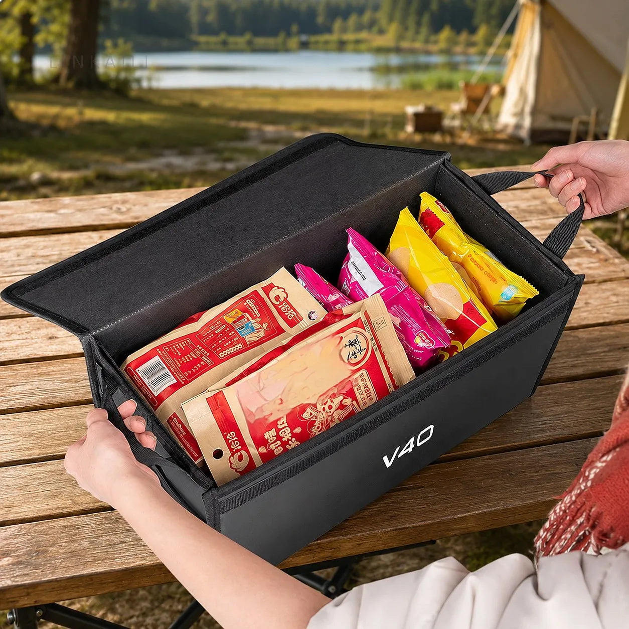Car trunk foldable storage box suitable for Volvo V40 multifunctional storage bag large capacity storage box