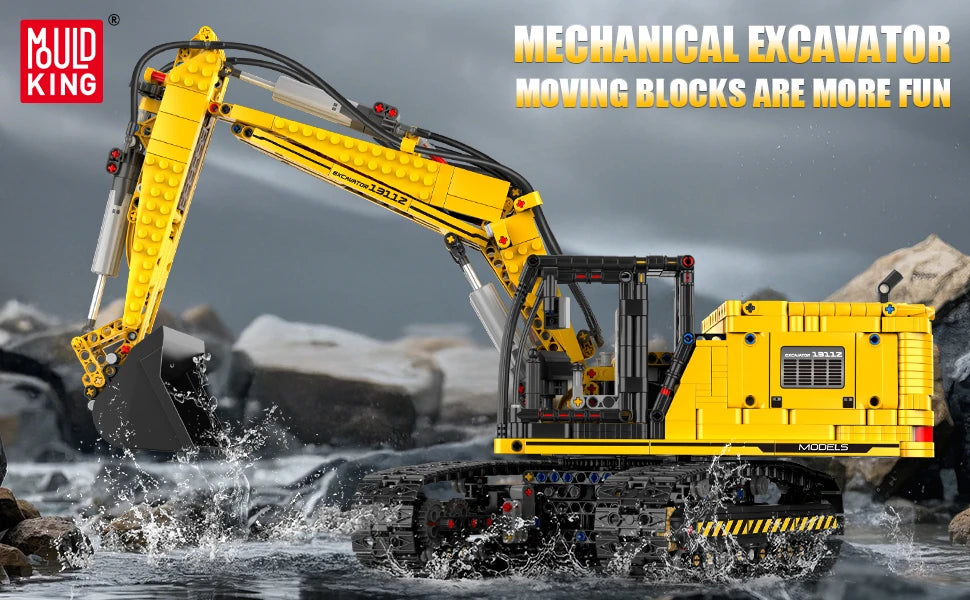 MOULD KING 13112 Technical Car Toys The MOC-2513 APP&RC Motorized Excavator Model Building Blocks Bricks Kids Christmas Gift