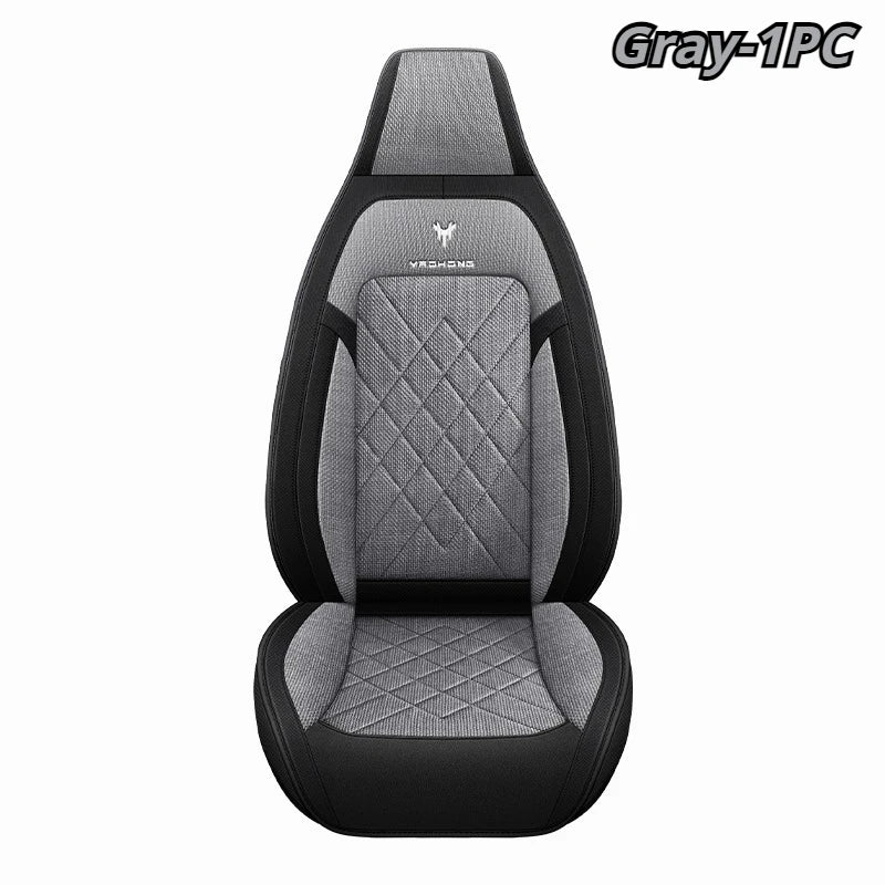 1pc Hooded Car Seat Cover - Premium Linen Texture for All-Season Comfort & Breathability, Universal Design for Sedans, SUVs