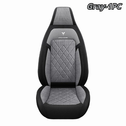 1pc Hooded Car Seat Cover - Premium Linen Texture for All-Season Comfort & Breathability, Universal Design for Sedans, SUVs