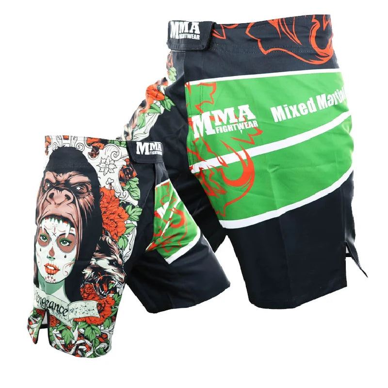 Fighter Jujitsu Sports 5-point Length Shorts Gym Jujitsu Taekwondo Thai Boxing Shorts Fighter Dress MMA Boxing Pants Size XXS-XL