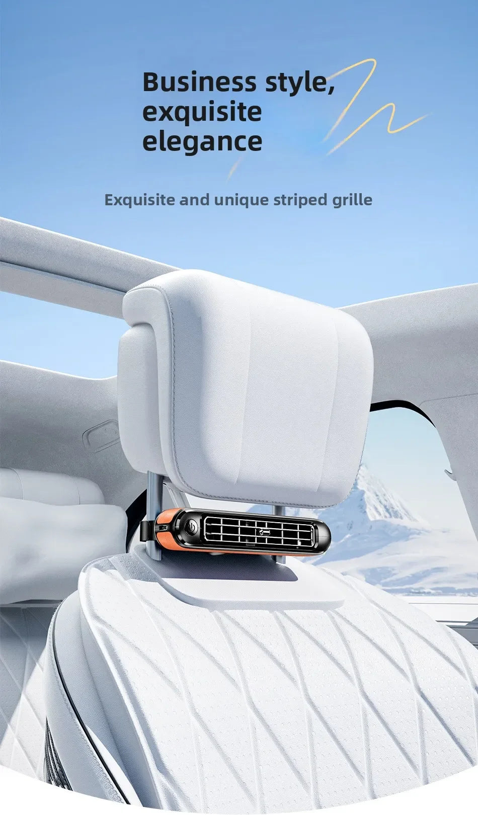 2026 New Car Seat Fan 3000mAh Built-in Battery Long Lasting USB No Blade Backrest Fan Cooler car air conditioner car fan cooler