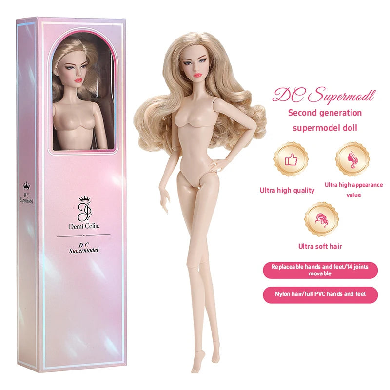 32cm Supermodel Figure Doll Multi-skin Tone Art Model With Straight/curly Hair Display Collectible Doll For Gifting & Collection