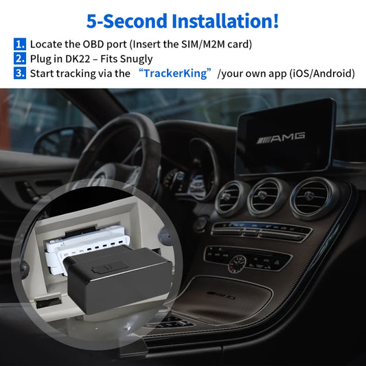 OBDII GPS Tracker Car Tracker TrackerKing DK22 With Real-time Tracking Multiple Alerts Plug and Play
