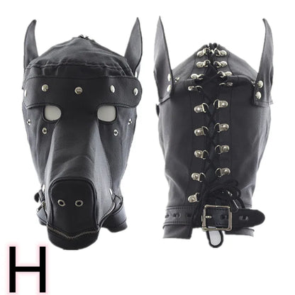 Head Mask BDSM Hood Restraint Strap Erotic Sex Toys For Woman Couples Bondage Set Mouth Gag Ball Slave Adult Game Sex Products