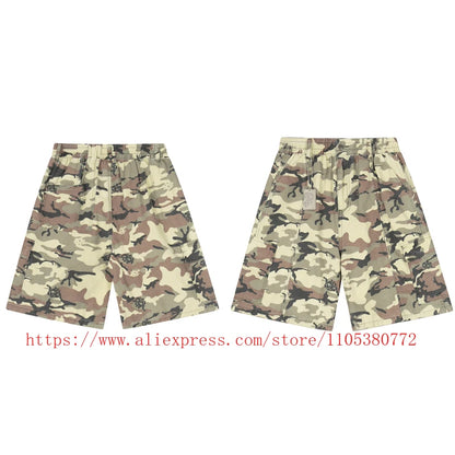 High Street Trendy Men's Mertre Denim Shorts Summer Loose Versatile Straight Leg Heavy Fabric Pants Stock