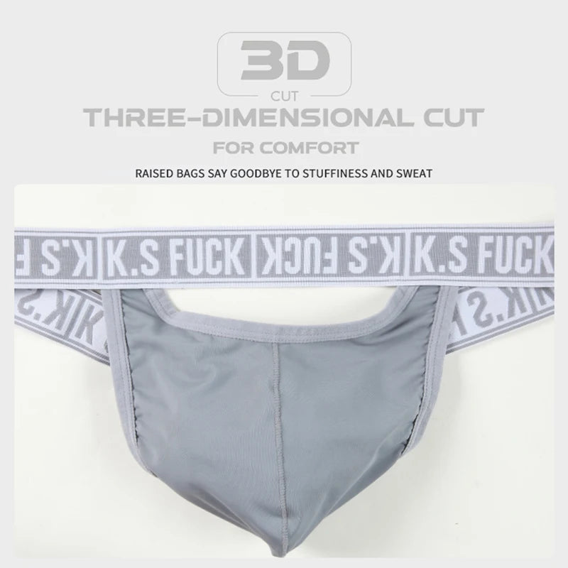 Men's Jockstrap Panties Elastic Low-Rise Comfortable Underpants Breathable Briefs - 3PCS/2PCS/1PCS Options Available