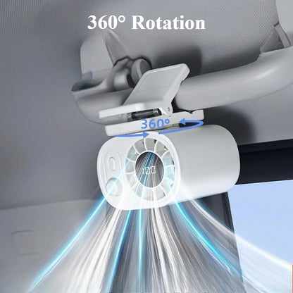 Eary Portable Car Clip On Fan With 1800mAh 360 Rotate 100 Speeds Wind Adjustable USB Rechargeable Summer Cooler Fan Car Electric