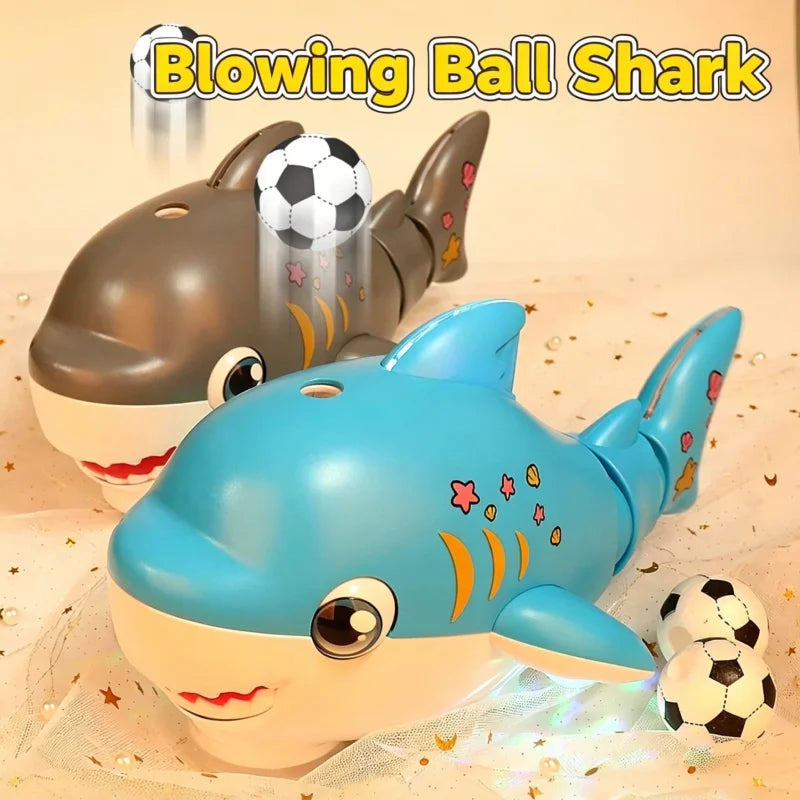 Electric Blowing Ball Shark Automatic Obstacle Avoidance Floating Ball Swing Shark with Music Light Interactive Toy Kid Gifts