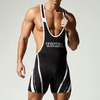 Men's one-piece shapewear, one-piece vest, high elasticity, tight fitting sports and fitness one-piece swimsuit