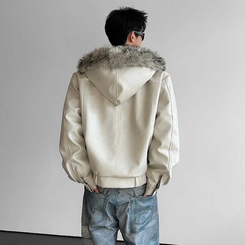 LUZHEN 2025 Winter Original Reversible Design Faux Fur Liner Hooded Parka Jacket Men's Handsome High Quality Padded Coat JY5671