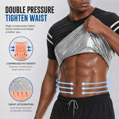 Men Body Shaper Sauna Vest Waist Trainer Sweat Shirt for Weight Loss Slimming Men Pullover Sportswear Workout Suit